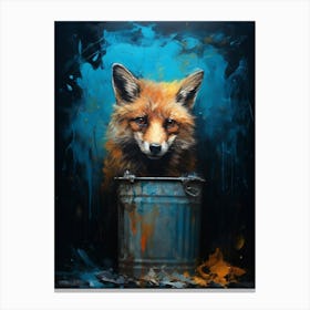 Scavenger Fox Blue Painting 7 Canvas Print