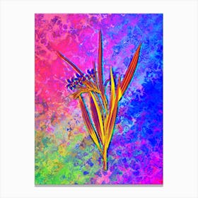 White Baboon Root Botanical in Acid Neon Pink Green and Blue n.0296 Canvas Print