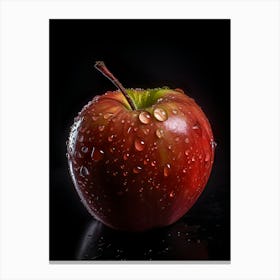 Red Apple With Water Droplets Canvas Print