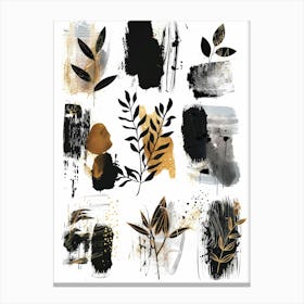 Black And Gold Abstract Painting 16 Canvas Print