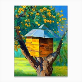 Beehive In Tree 2 Painting Canvas Print