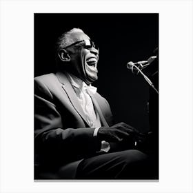 Black And White Photograph Of Ray Charles 2 Canvas Print