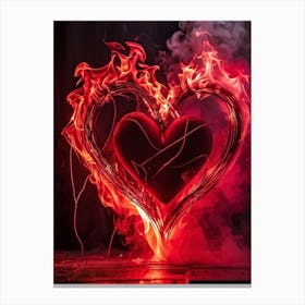 Abstract Vision Of Passionate Flames Swirling With Smoky Tendrils Pulsing With The Unforgiving Heat Canvas Print