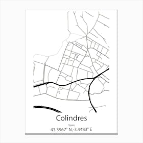 Colindres,Spain Minimalist Map Canvas Print