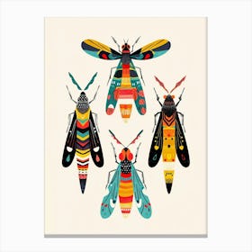 Colourful Insect Illustration Fly 6 Canvas Print