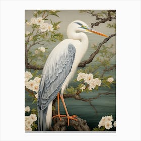 Ohara Koson Inspired Bird Painting Great Blue Heron 4 Canvas Print