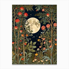 William Morris Moonlight In The Garden 4 Canvas Print