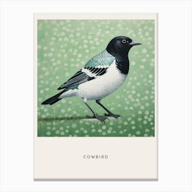 Ohara Koson Inspired Bird Painting Cowbird 1 Poster Canvas Print