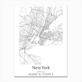 New York,United States Minimalist Map Leinwandbild