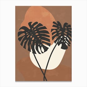 Boho Earth Tones Monstera Canvas Print