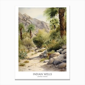 Indian Wells 1 Watercolour Travel Poster Canvas Print