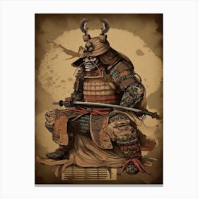 Samurai Vintage Japanese Poster 4 Canvas Print