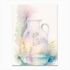 Water In Glass Jug Waterscape Gouache 1 Canvas Print