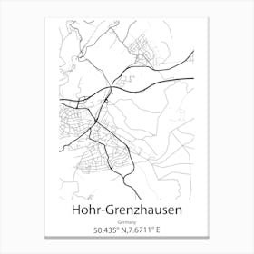 Hohr Grenzhausen,Germany Minimalist Map Canvas Print