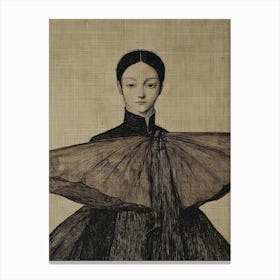 Dark Gothic Girl With A Parasol Canvas Print