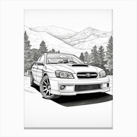 Subaru Wrx Impreza Line Drawing 1 Canvas Print
