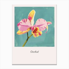 Orchid 1 Square Flower Illustration Poster Canvas Print