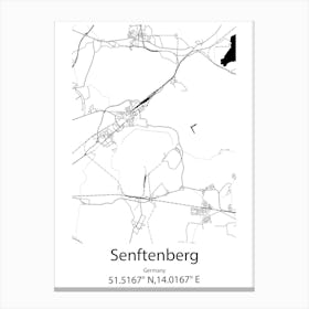 Senftenberg,Germany Minimalist Map Canvas Print