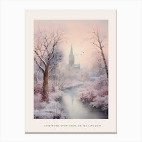 Dreamy Winter Painting Poster Stratford Upon Avon United Kingdom 4 Canvas Print