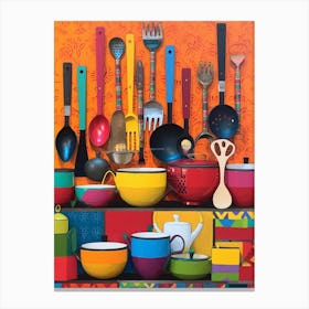 African Cuisine Matisse Inspired Illustration1 Canvas Print