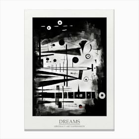 Dreams Abstract Black And White 8 Poster Canvas Print