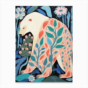 Maximalist Animal Painting Polar Bear 1 Canvas Print