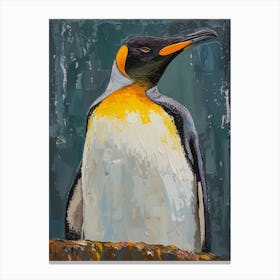 King Penguin Bleaker Island Colour Block Painting 2 Canvas Print