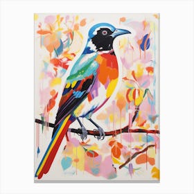 Colourful Bird Painting Magpie 2 Canvas Print