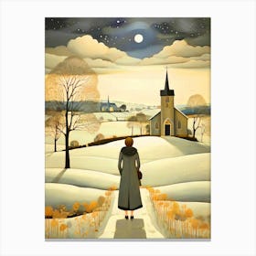 Woman In Winter Canvas Print