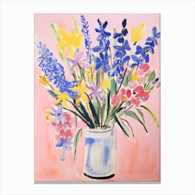 Flower Painting Fauvist Style Larkspur 1 Canvas Print