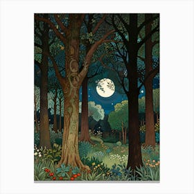 william morris Forest At Night 1 Canvas Print