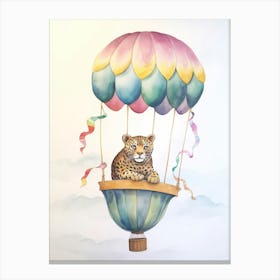 Baby Jaguar In A Hot Air Balloon Canvas Print