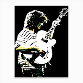 Pat Metheny American Jazz Guitarist in Colorful Pop Art Illustration Canvas Print