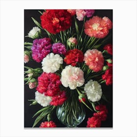 Carnations 2 Still Life Oil Painting Flower Canvas Print