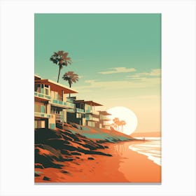 Pismo Beach California Mediterranean Style Illustration 1 Canvas Print