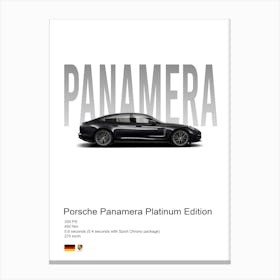 Panamera Platinum Edition Porsche Canvas Print