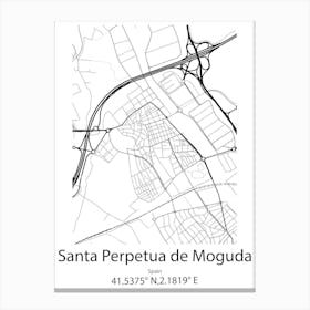 Santa Perpetua De Moguda,Spain Minimalist Map Canvas Print