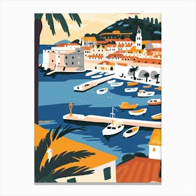 Travel Poster Happy Places Dubrovnik 2 Canvas Print