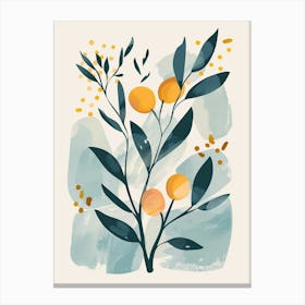 Peach Tree Flat Illustration 2 Canvas Print