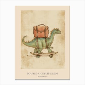 Nodosaurus Vintage Dinosaur Poster 1 Canvas Print