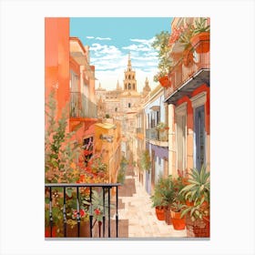 Malaga Spain 8 Illustration Canvas Print