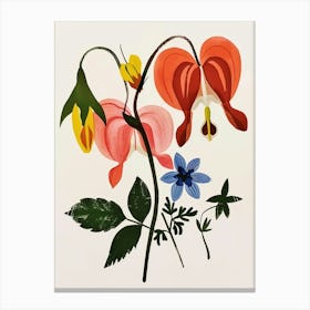 Painted Florals Bleeding Heart 3 Canvas Print