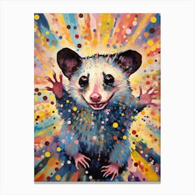  A Acrobatic Possum Vibrant Paint Splash 1 Canvas Print