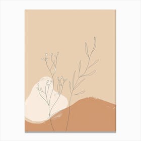 Reykjavik Botanical Garden Boho Line Art Canvas Print