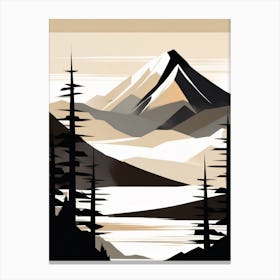 Matte Japandi Mountain Canvas Print