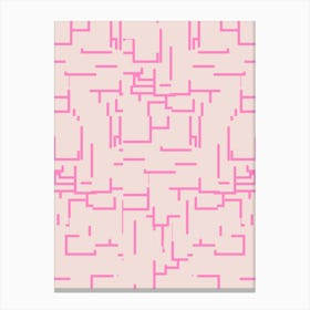 Minimalist Abstract Lines Neutral And Pink Canvas Print