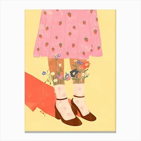 Girl In Pink Dress Canvas Print