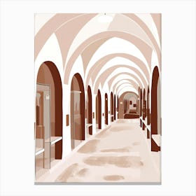 Hallway With Arches 1 Canvas Print