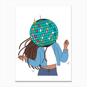 Disco Ball Girl Canvas Print