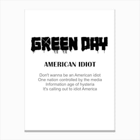 American Idiot Canvas Print